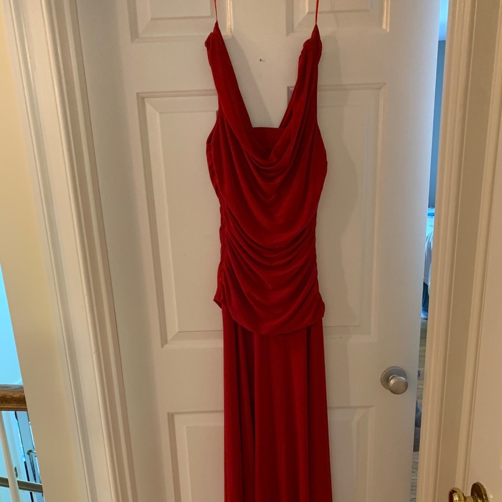 Red Jersey Formal Dress